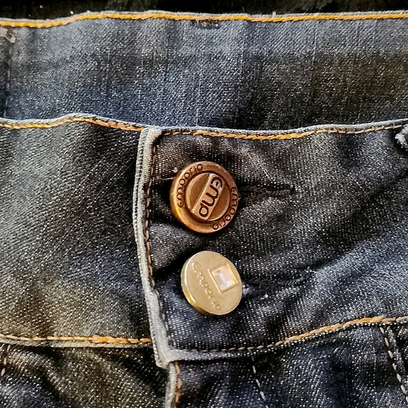 Emporio - LG Blue Wide Band Distressed Denim Micro Shorts - Picture 3 of 11